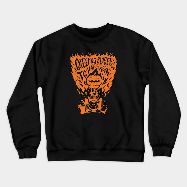 Creeping Closer to Halloween // Scary Pumpkin Head Crewneck Sweatshirt by SLAG_Creative